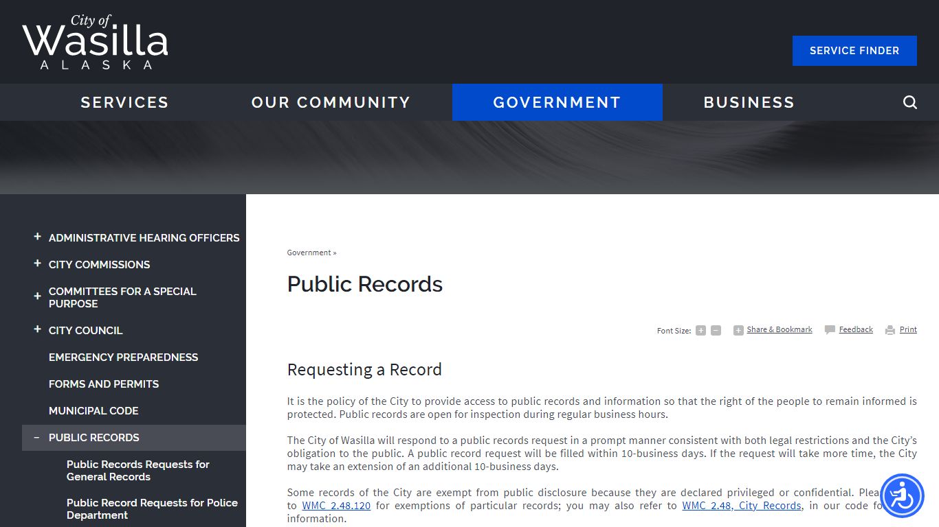 Public Records | City of Wasilla, AK